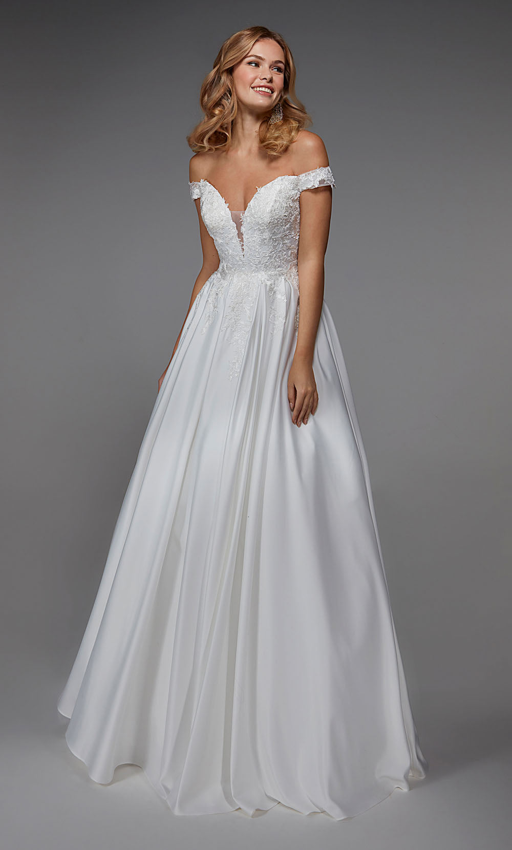 Alyce Paris 7034 Bridal от плеча элегантно линейное платье