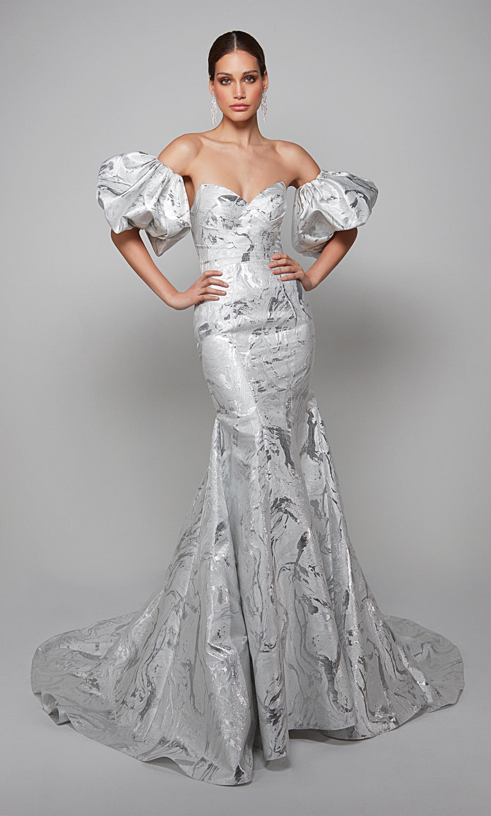 ALYCE Paris 7055 Bridal Strapless Neckline Train Mermaid Dress