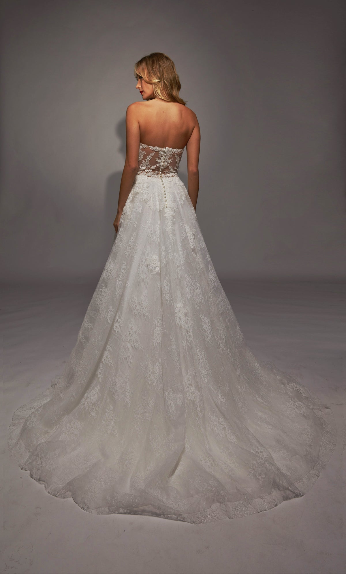 Alyce Paris 7154 Brautsturzausschnitt Knöpfe Ein Linienkleid