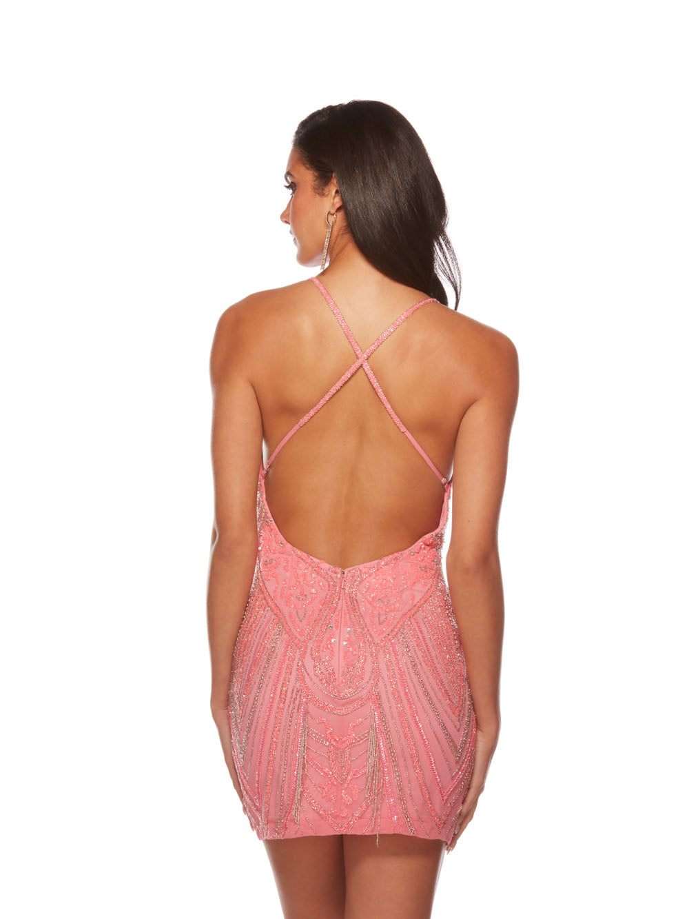 Alyce Paris 84006 Vestido recto adornado con cuello en V