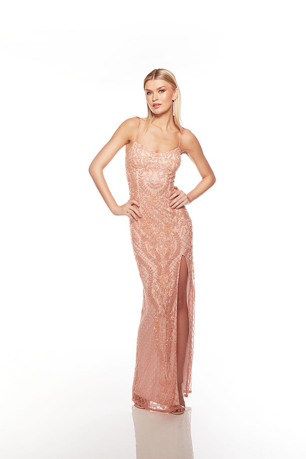 Alyce Paris 88004 Scoop embelezado vestido reto