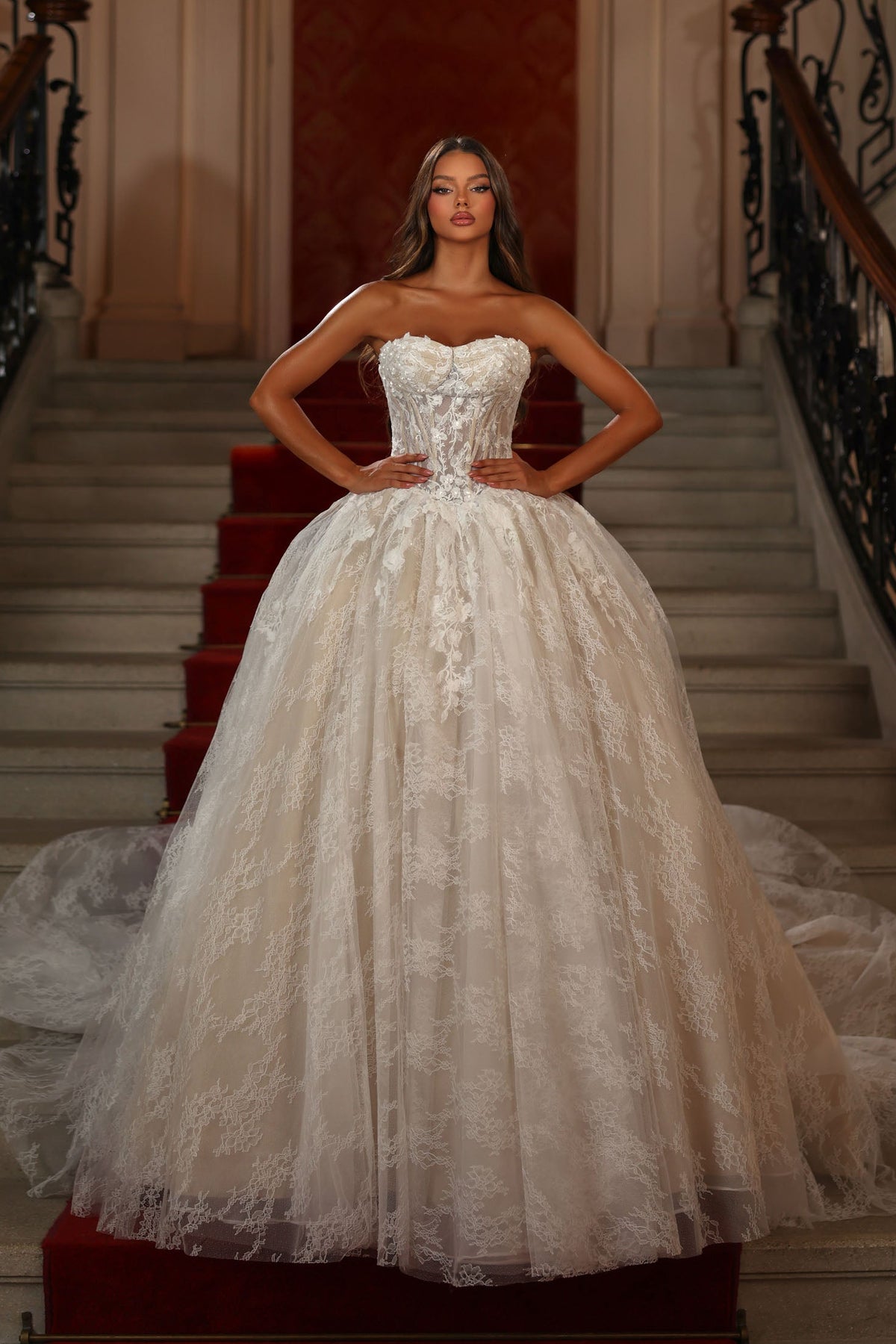 ALYCE Paris 7163 Bridal Strapless Neckline Corset Ballgown Dress