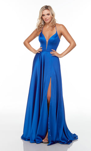 ALYCE Paris 1722 The Secret Dress - Long Plunging Neckline Adjustable Slit, Train  Dress