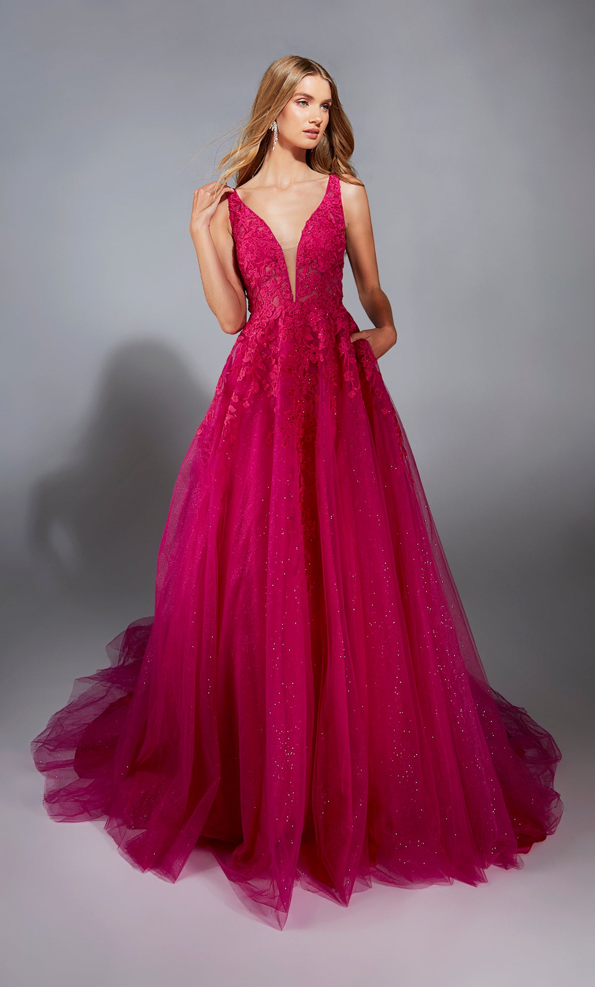 ALYCE Paris 1842 The Secret Dress - Long Plunging Neckline Slit Ballgown Dress