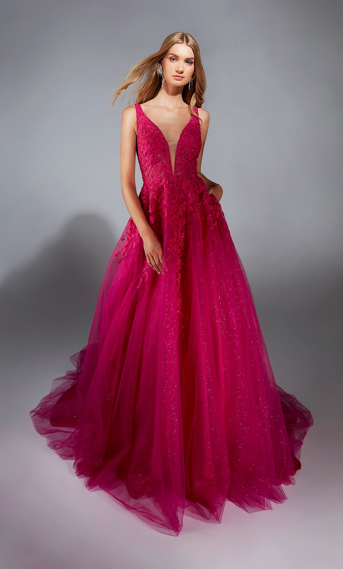 ALYCE Paris 1842 The Secret Dress - Long Plunging Neckline Slit Ballgown Dress