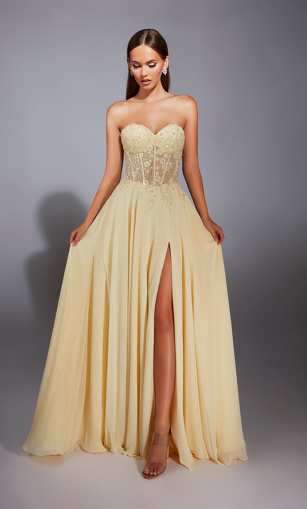 ALYCE Paris 1853 The Secret Dress - Long Strapless Slit A Line Dress