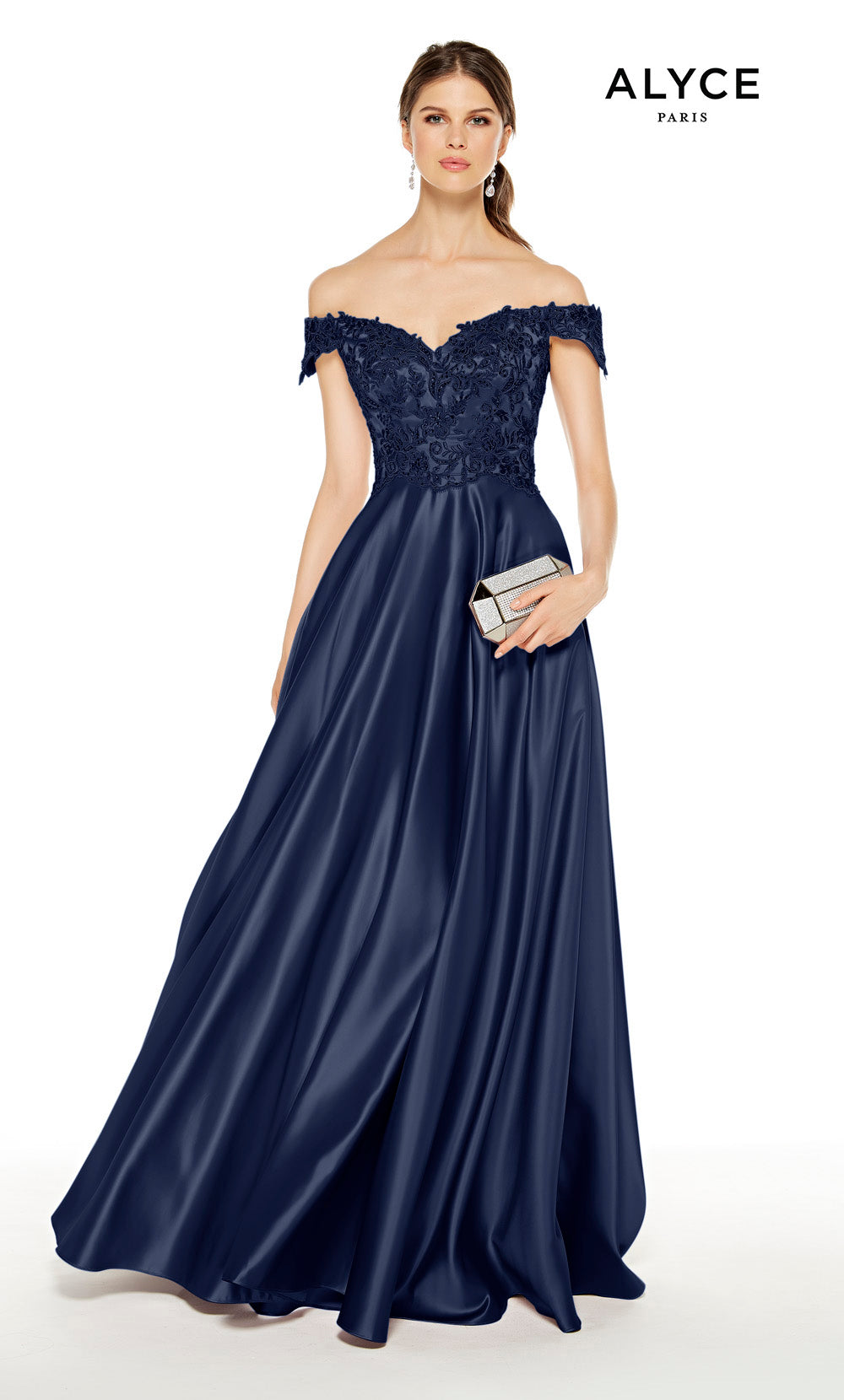 Alyce Paris 27393 Special Disherage Off The Shoulder Elegant A Line Dress