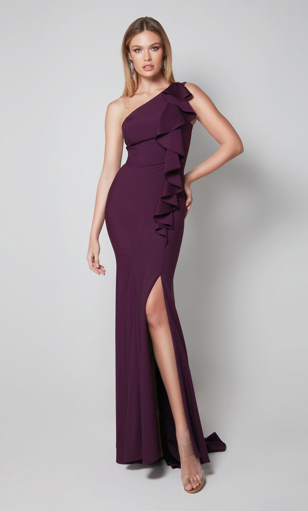 Formal Dress: 27575. Long, One Shoulder, Straight, Closed Back | Alyce ...