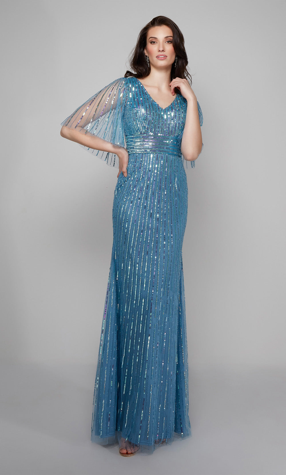 Alyce Paris 27599 Special Resercia V-Neck Shimmery/Sparkly Straight Dress