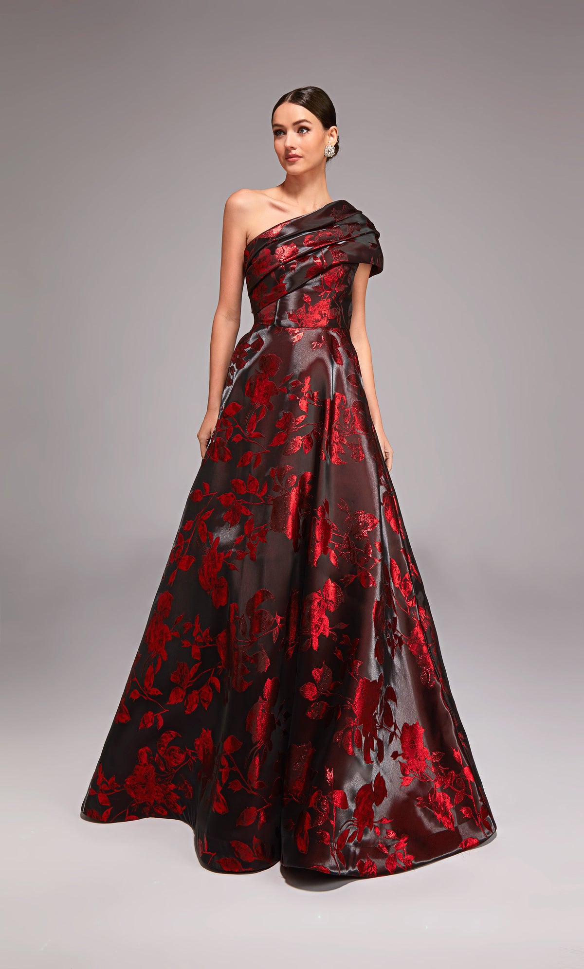 Alyce Paris 27858 ocasião especial um decote de ombro ruched/drapeado um vestido de linha