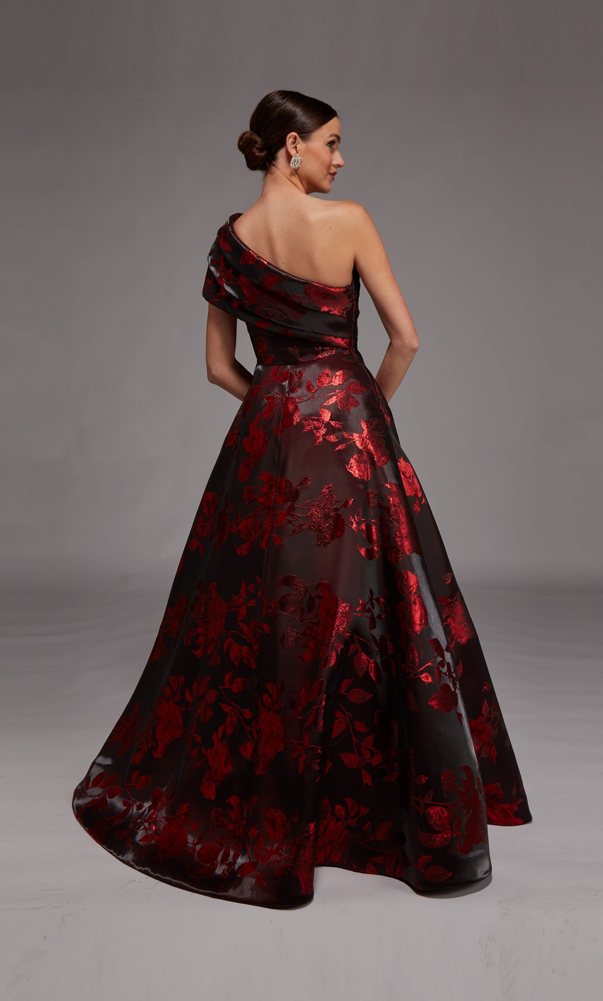 Alyce Paris 27858 ocasião especial um decote de ombro ruched/drapeado um vestido de linha