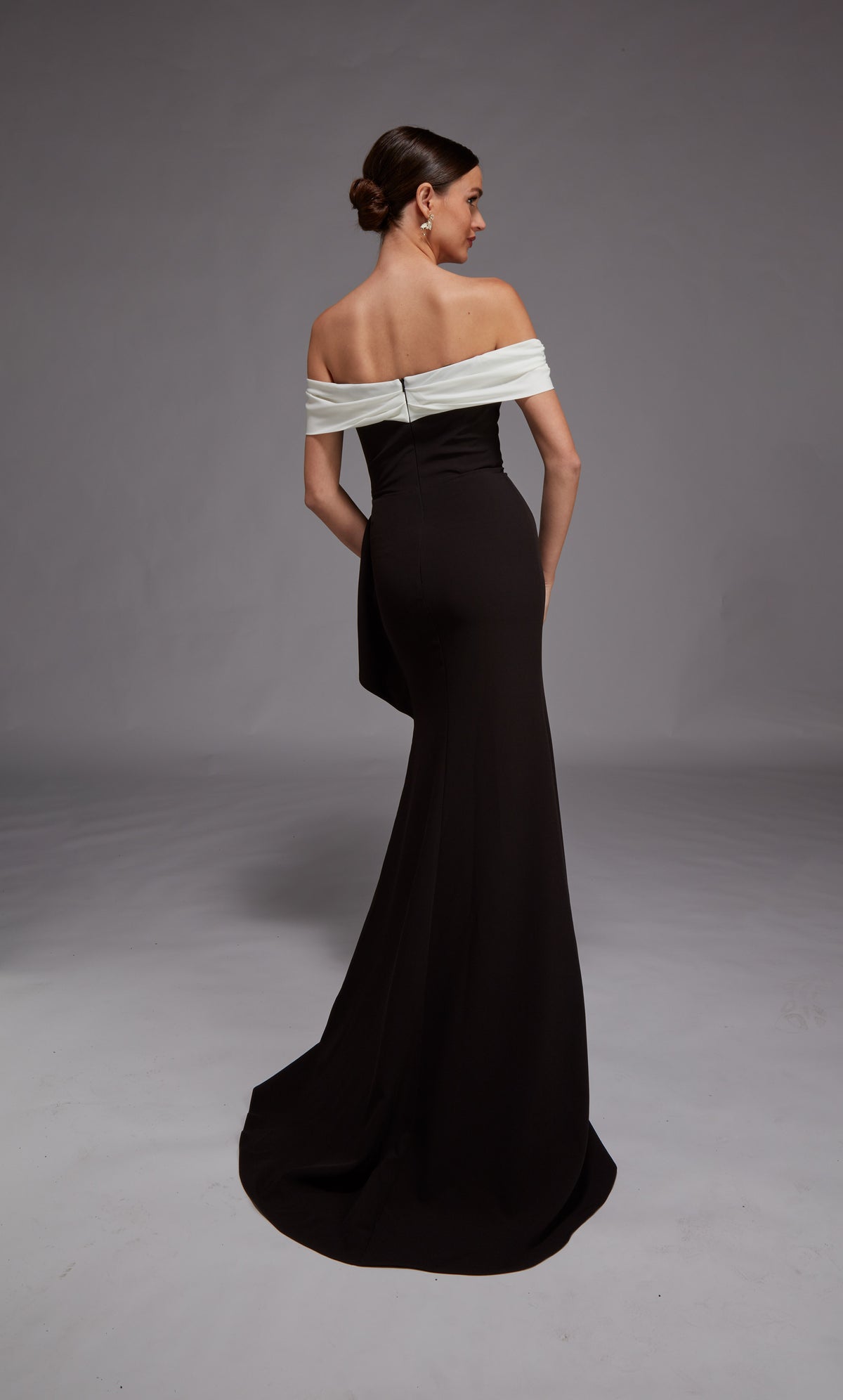 ALYCE Paris 27877 Special Occasion Off The Shoulder Neckline Ruched/draped Fit N Flare Dress