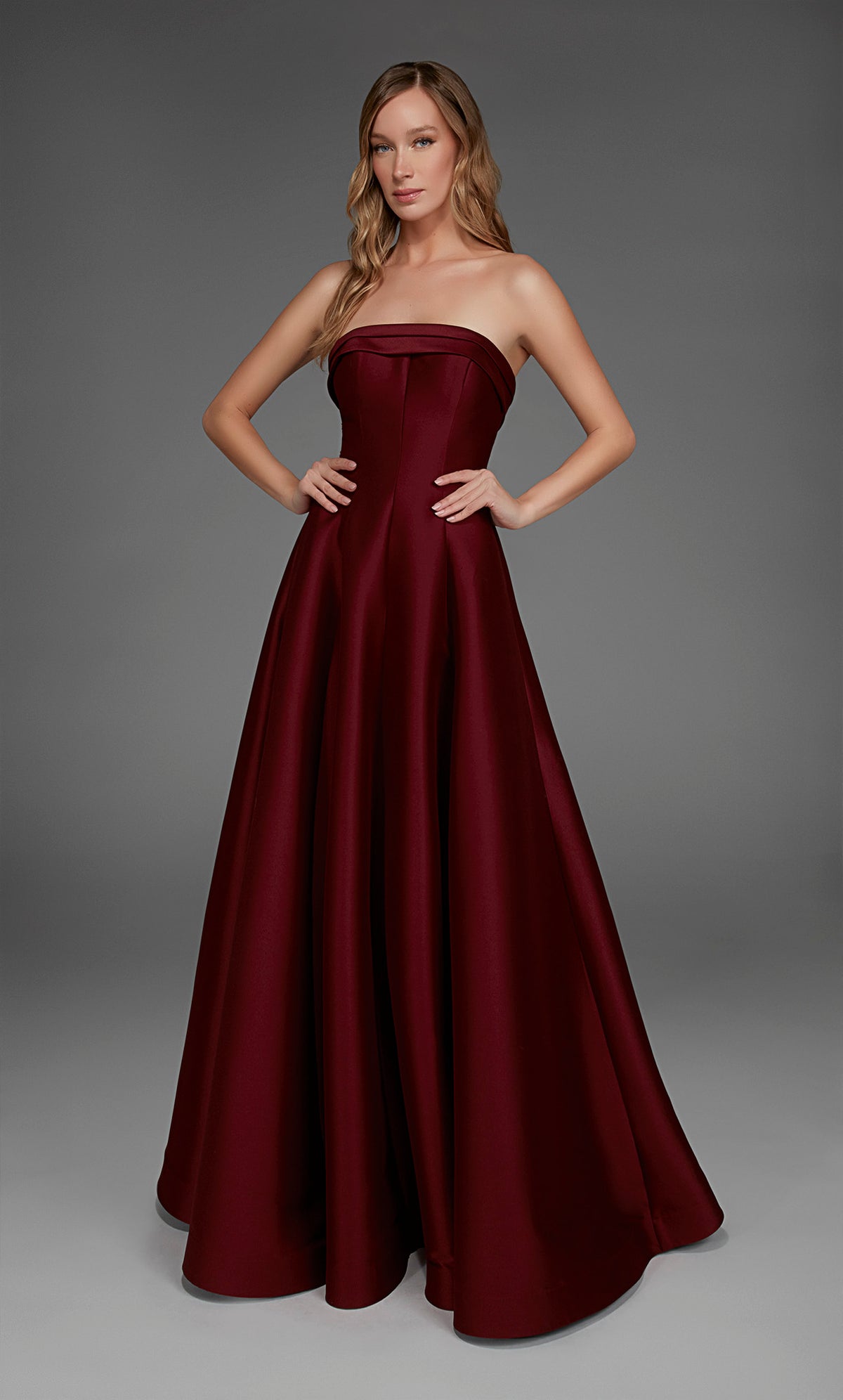ALYCE Paris 27887 Special Occasion Strapless Neckline Slit A Line Dress