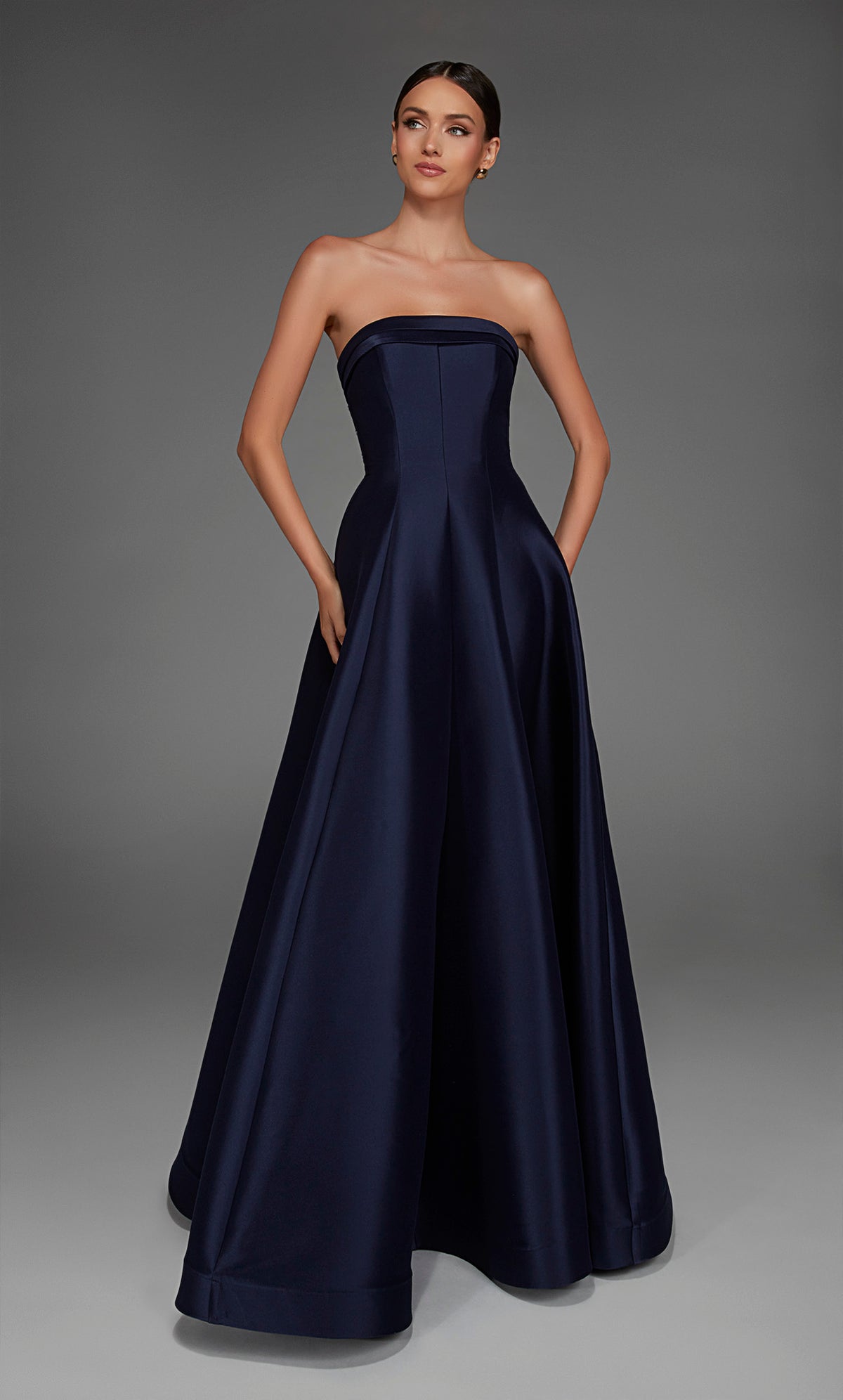 ALYCE Paris 27887 Special Occasion Strapless Neckline Slit A Line Dress