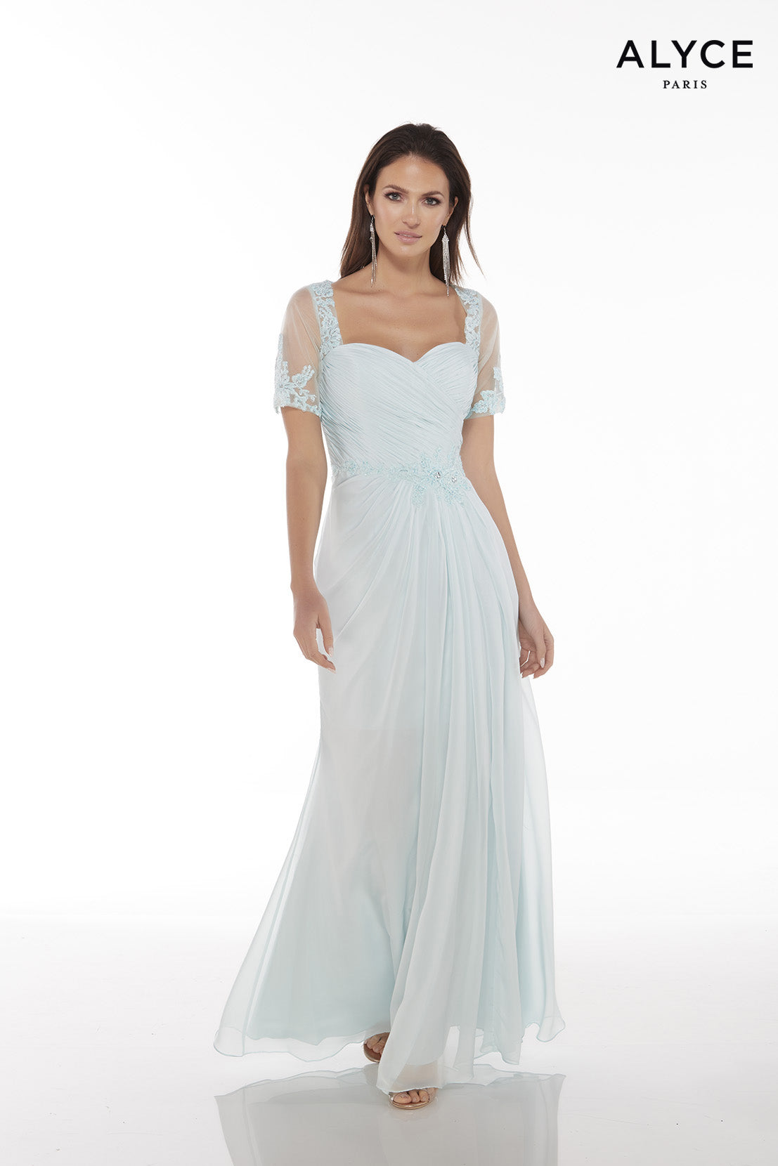 ALYCE Paris 29580 Special Occasion Sweetheart Neckline Ruched Bodice, Sleeves  Dress