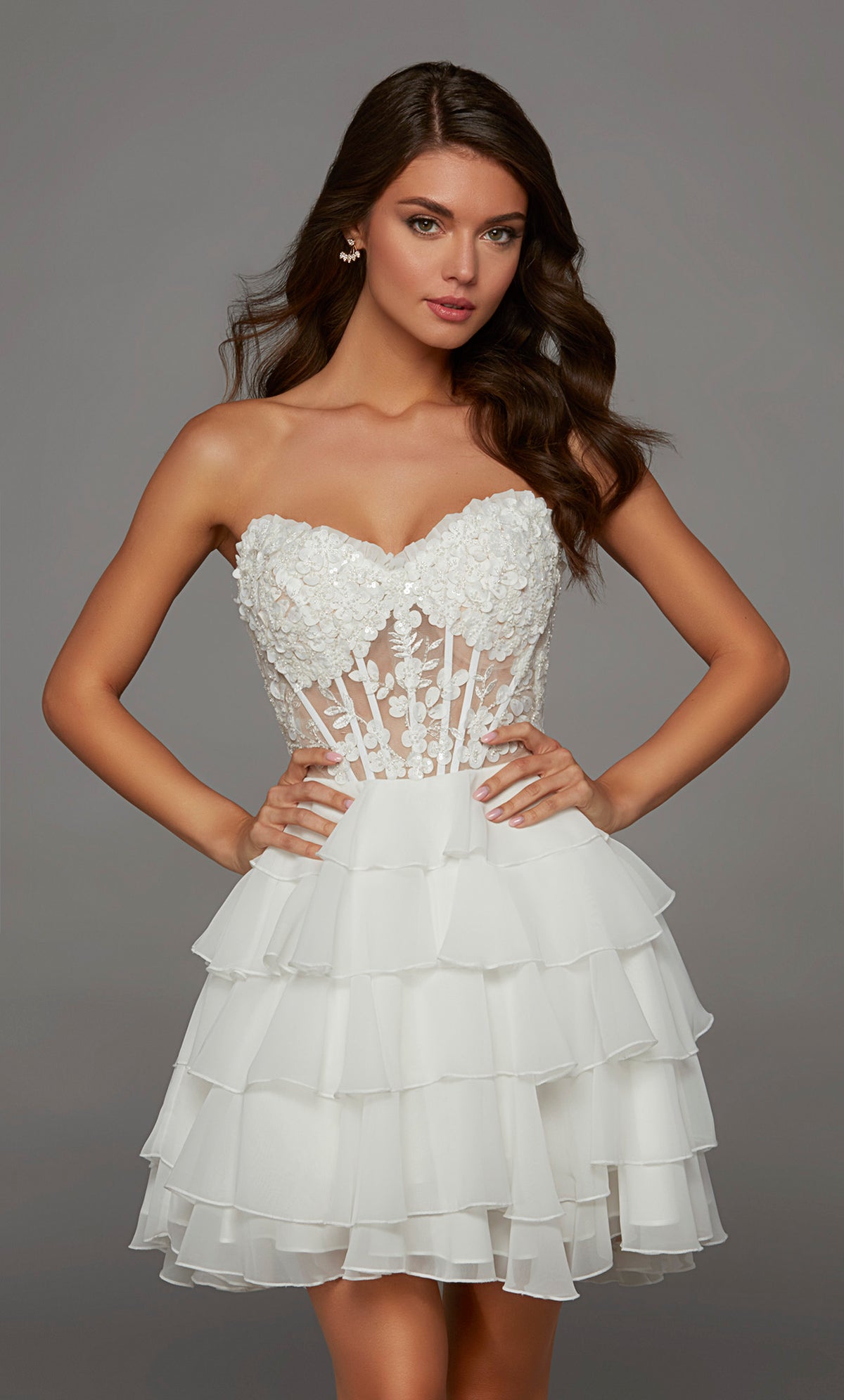 ALYCE Paris 30109 Homecoming Short Sweetheart Neckline Ruffles A Line Dress