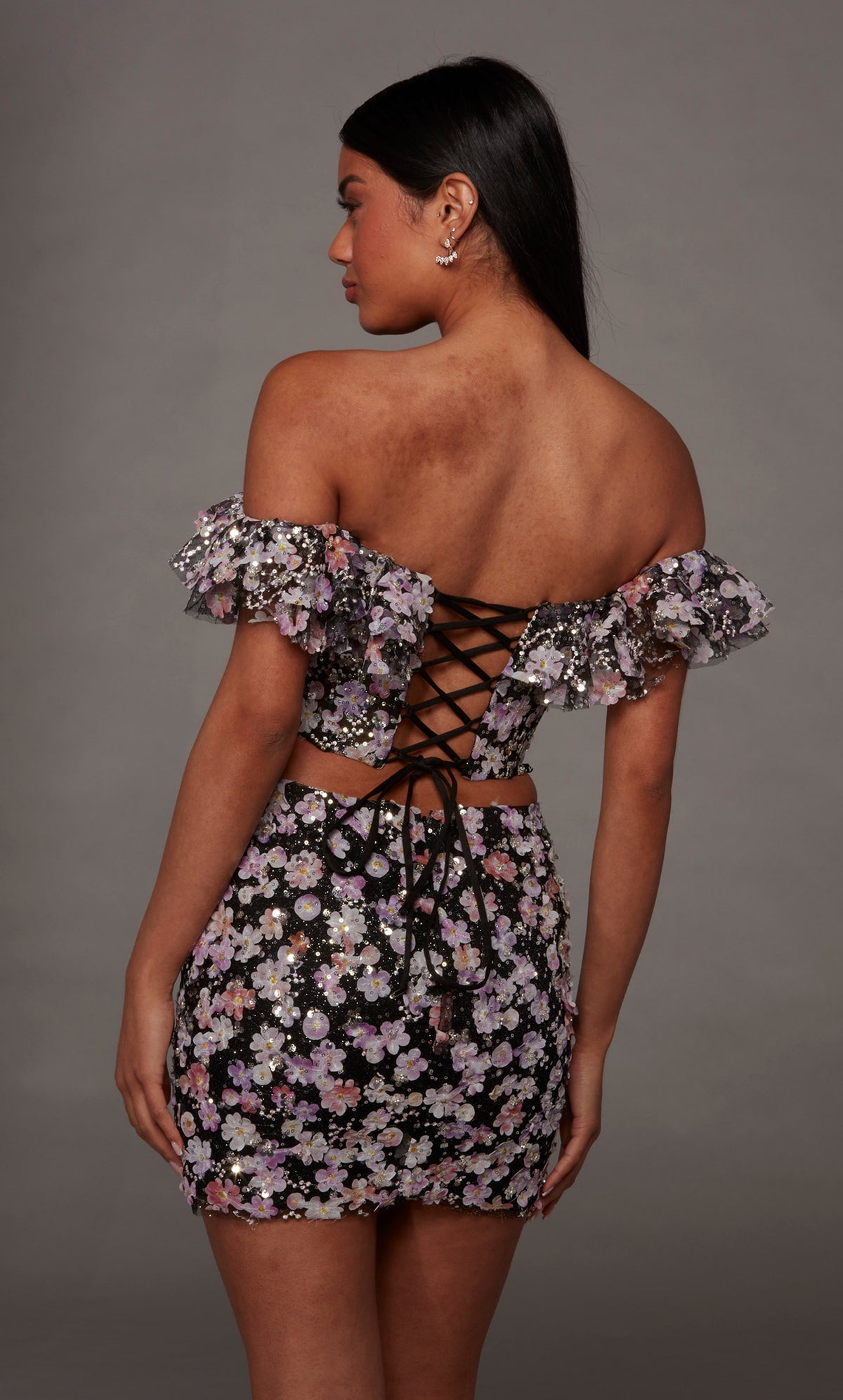 ALYCE Paris 40167 Homecoming Short Off The Shoulder Neckline Two-piece Straight Dress
