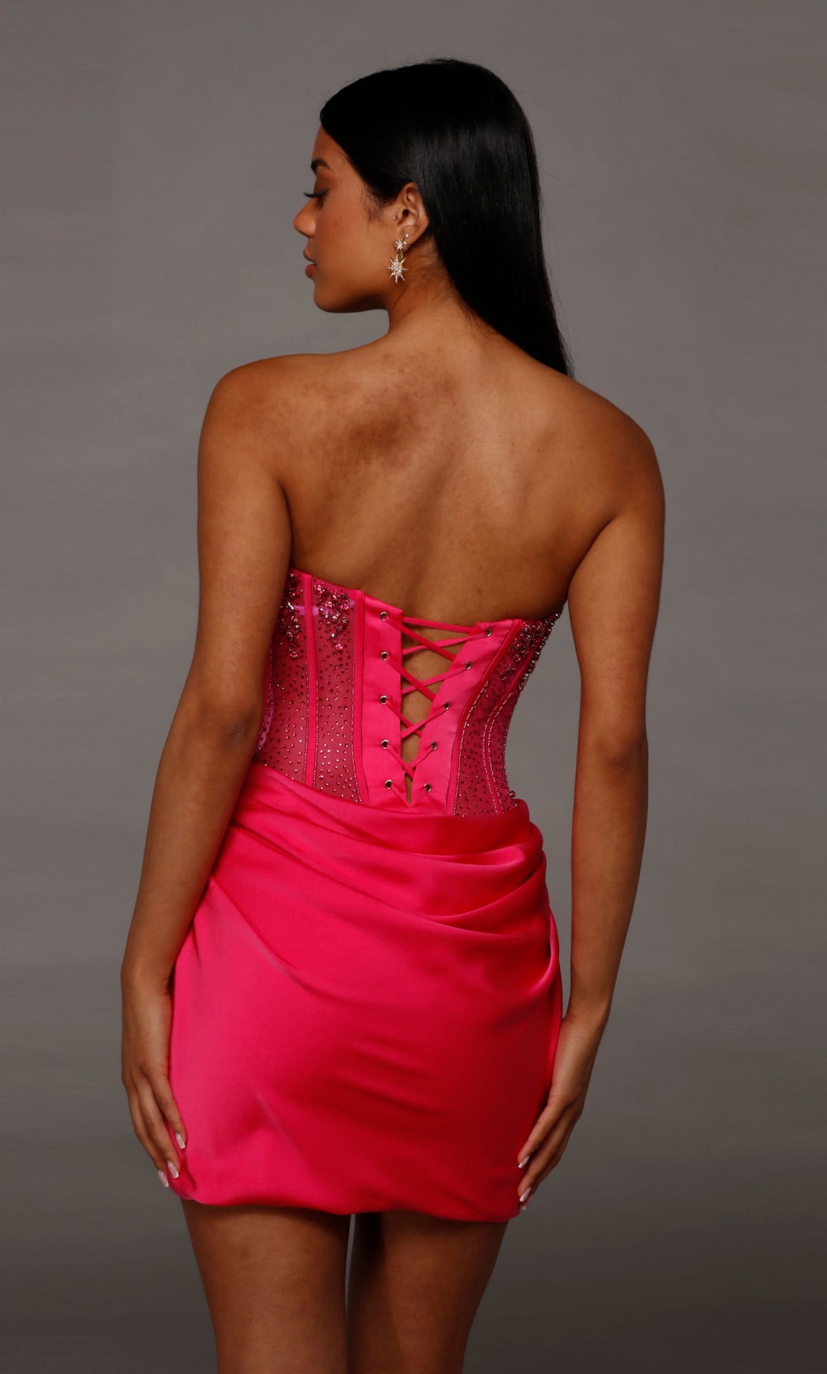ALYCE Paris 40186 Homecoming Short Scooped Neckline Corset Straight Dress