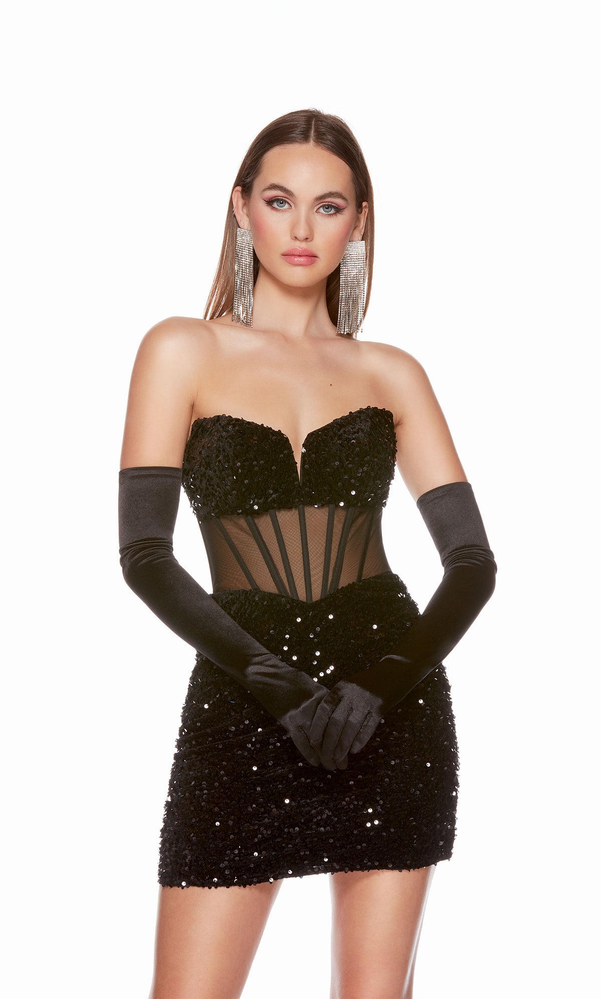 Alyce Paris 4792 Homecoming Short Cat-Eye Illusion Robe