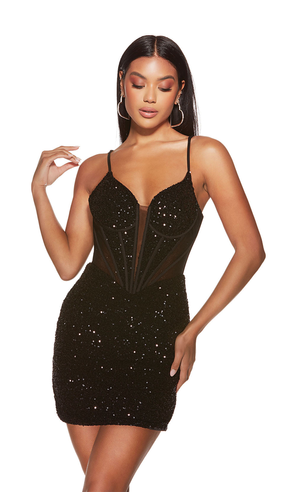 Alyce Paris 4910 Robe corset plongeante à la maison