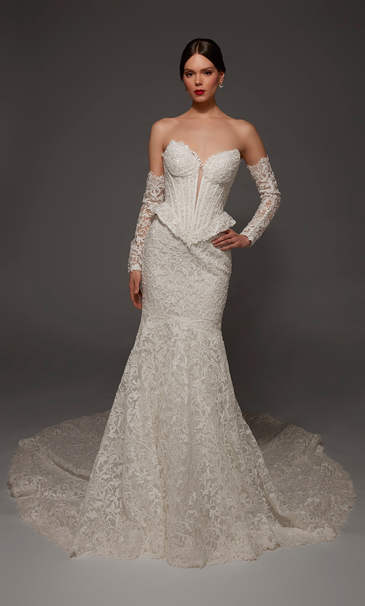 ALYCE Paris 50008 Bridal Cat-eye Neckline Embellished Mermaid Dress