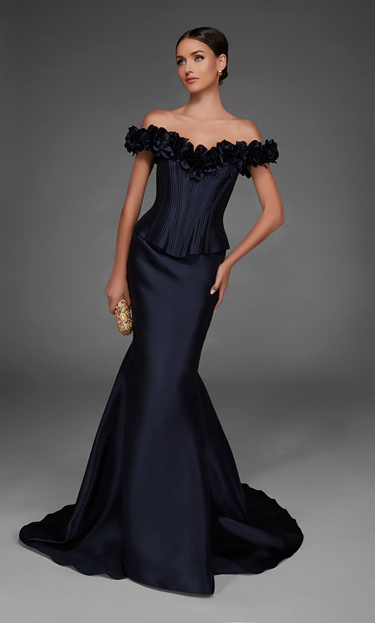 ALYCE Paris 55015 Special Occasion Off The Shoulder Neckline Embellished Mermaid Dress
