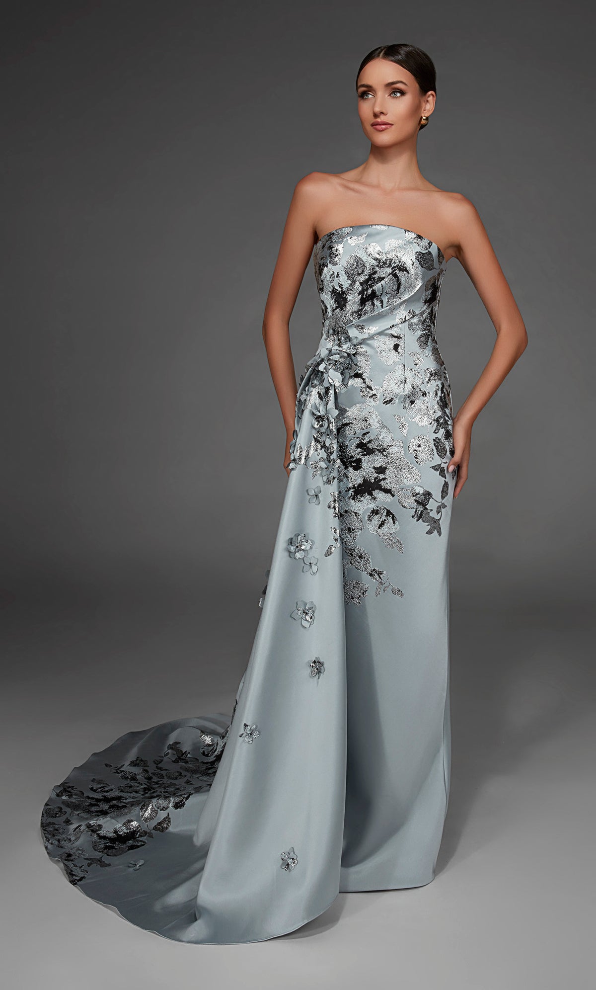 ALYCE Paris 55028 Special Occasion Strapless Neckline Train A Line Dress