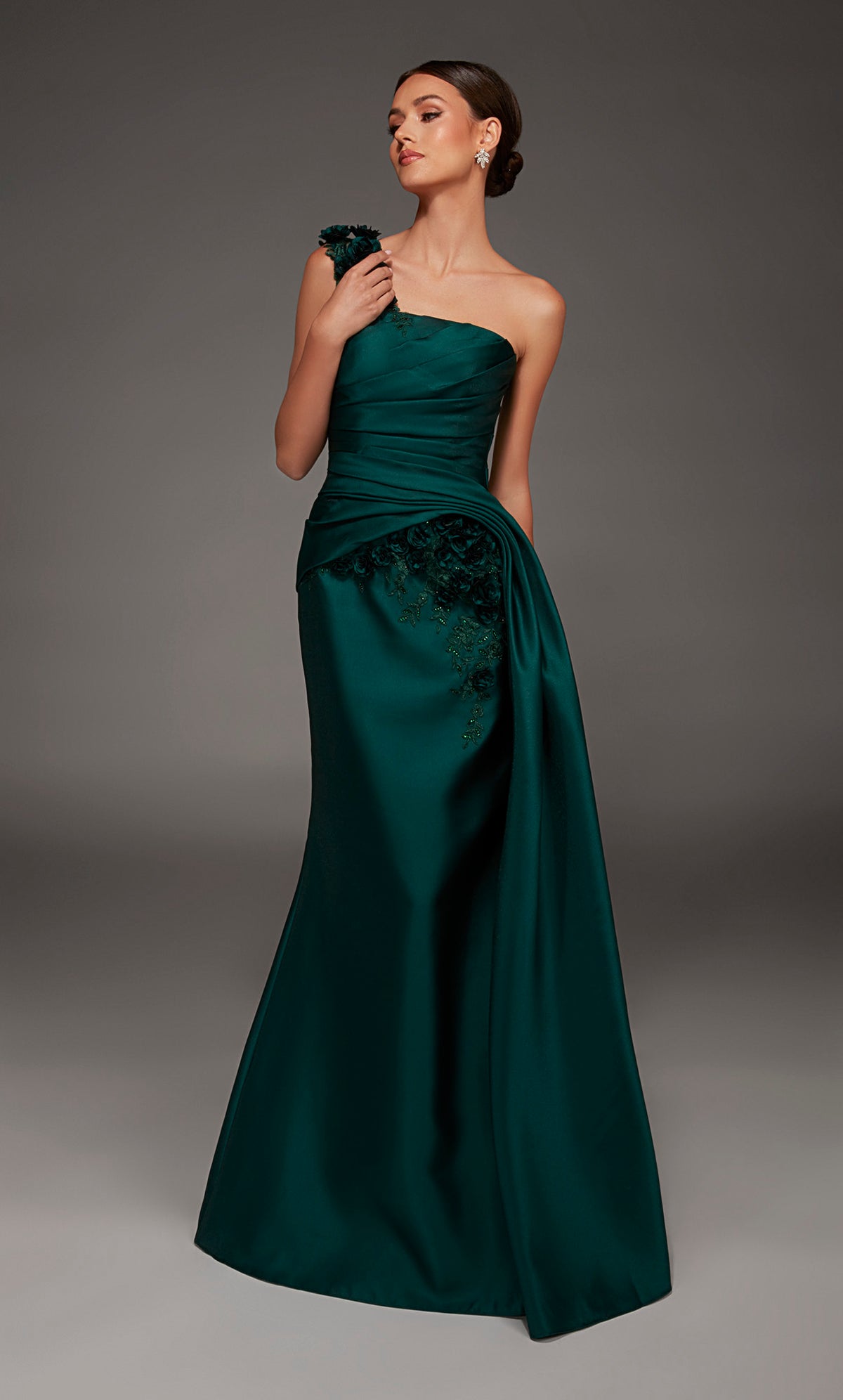 ALYCE Paris 55030 Special Occasion One Shoulder Neckline Ruched/draped A Line Dress