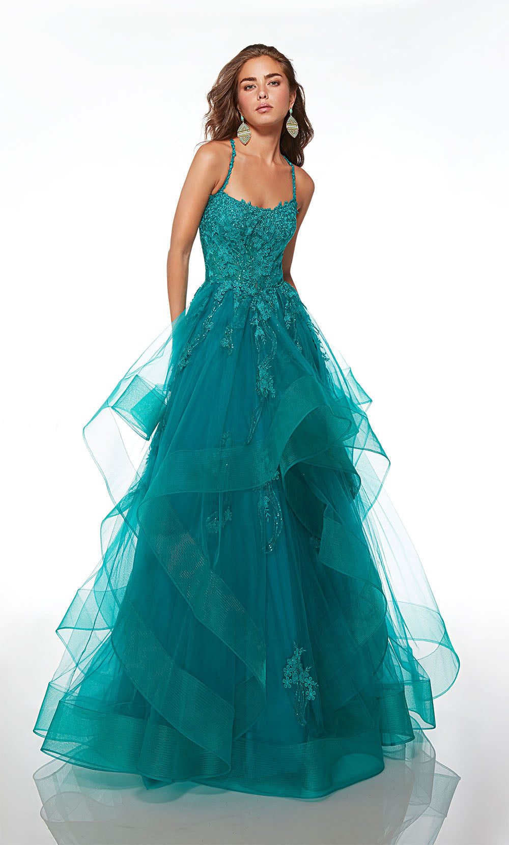 Alyce Paris 61094 Alyce Langer Schatz Rüschen Ballkleid Kleid