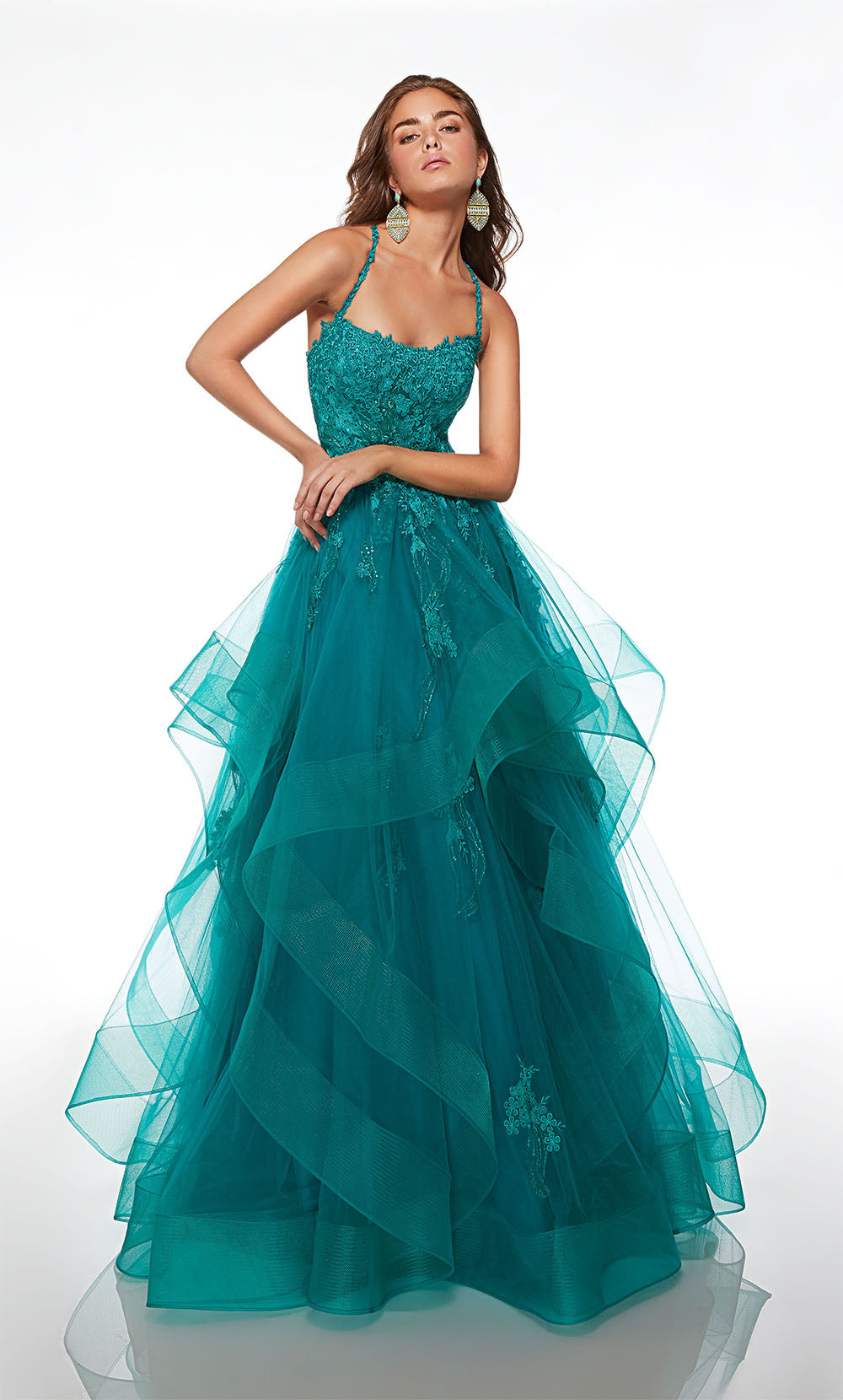 Alyce Paris 61094 Alyce Langer Schatz Rüschen Ballkleid Kleid