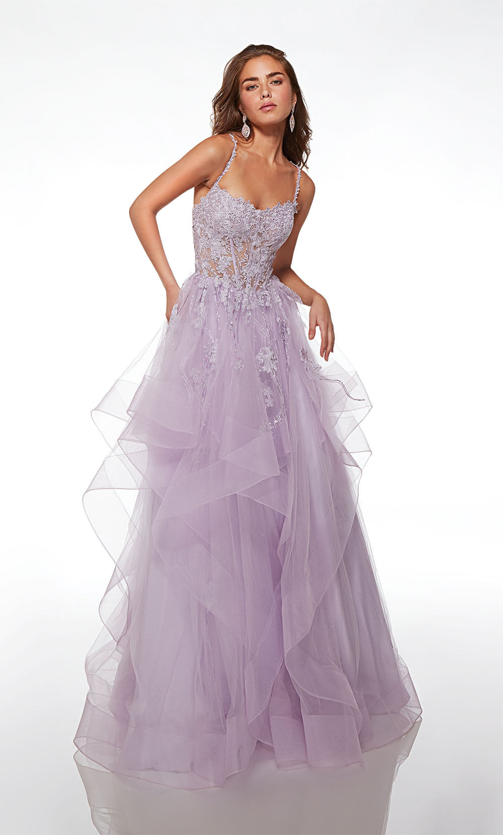 Alyce Paris 61094 Alyce Long Sweetheart Ruffles Ballgown 드레스