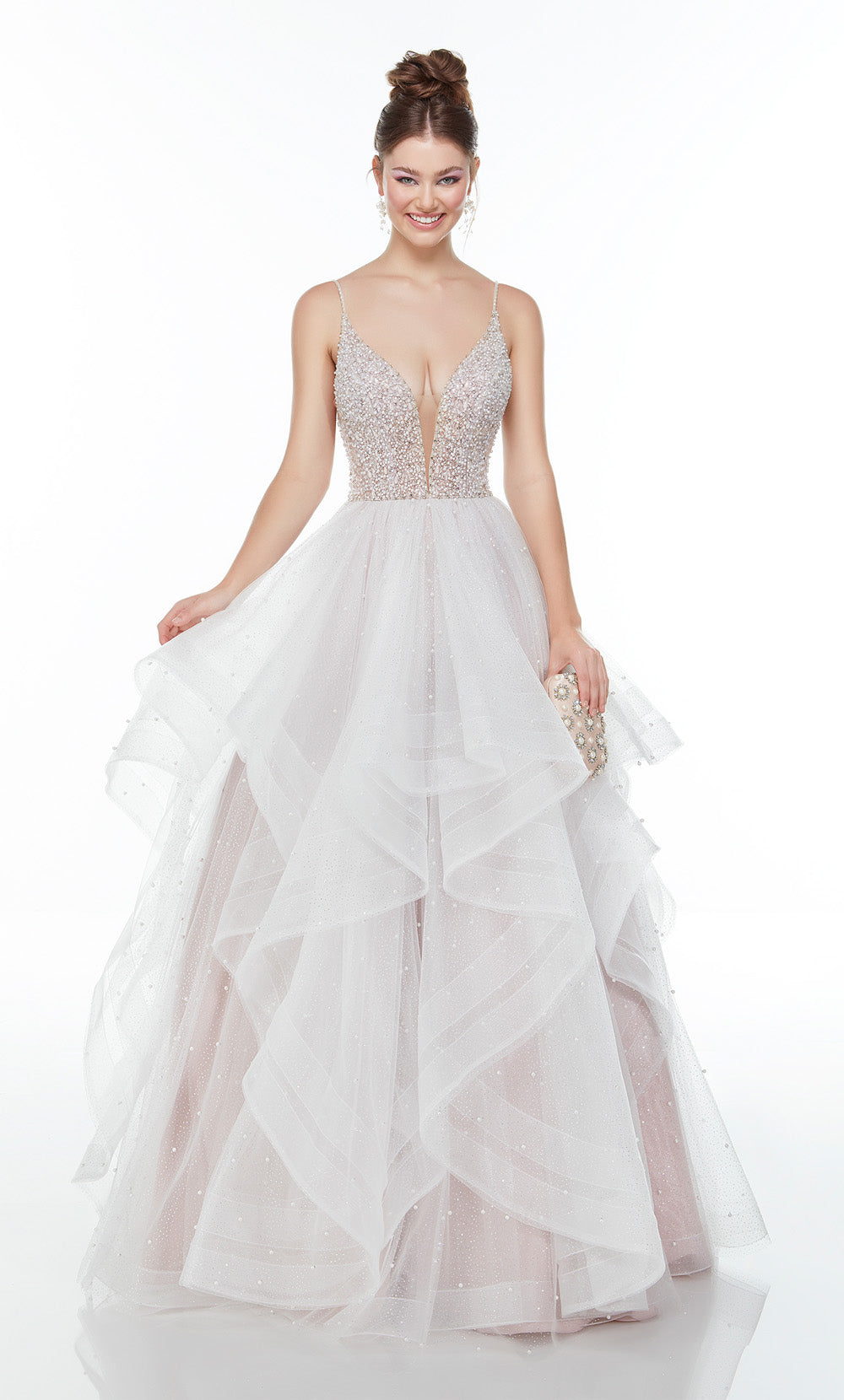 Alyce Paris 61107 Alyce Long Plunging Ruffles Ballgown Dress