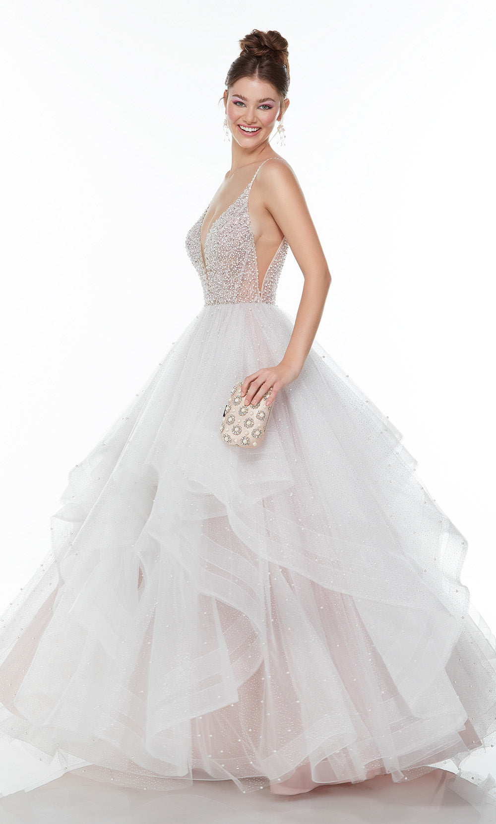 Alyce Paris 61107 Alyce Long Plunging Ruffles Ballgown Dress