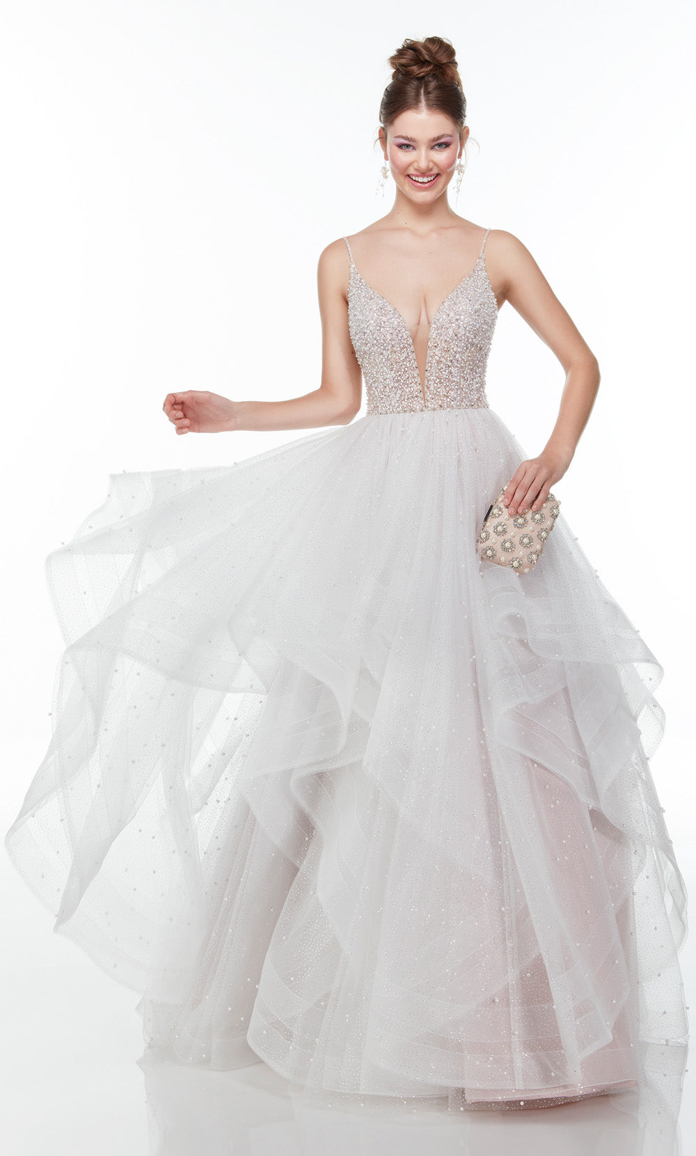 Alyce Paris 61107 Alyce Long Plunging Ruffles Ballgown Dress