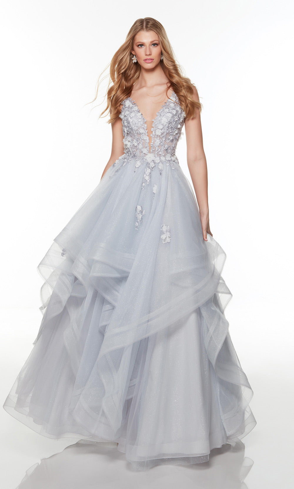 Alyce Paris 61235 Alyce Long Plunging Ruffles Ballgown Dress