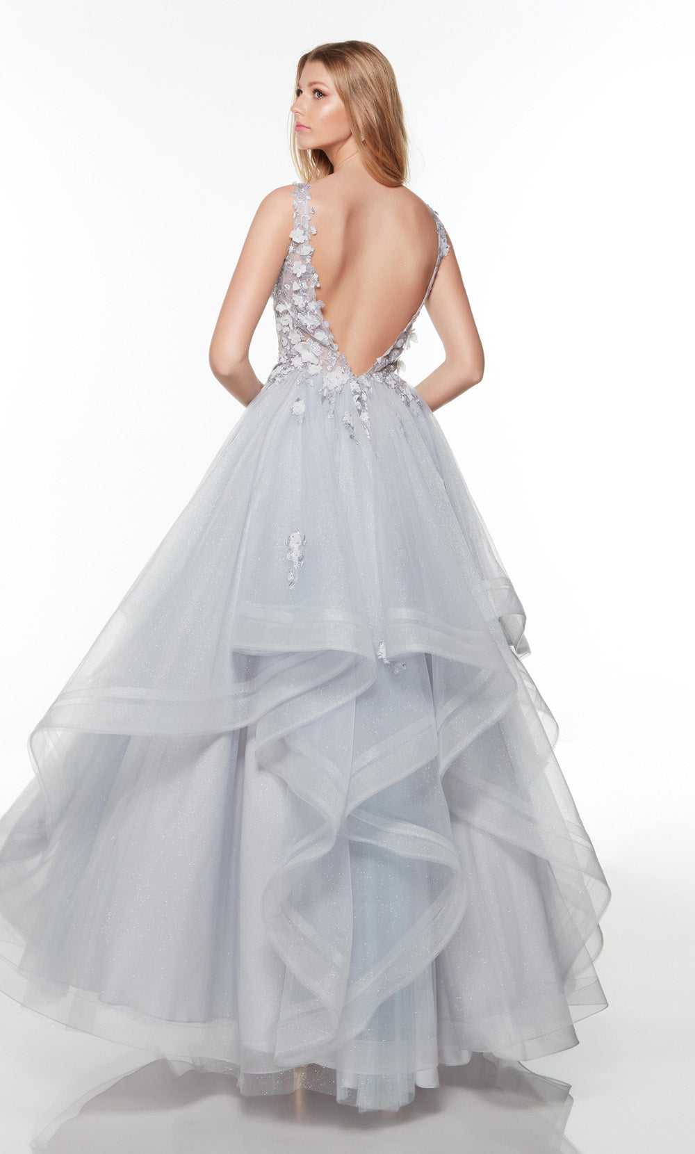 Alyce Paris 61235 Alyce Long Plunging Ruffles Ballgown Dress