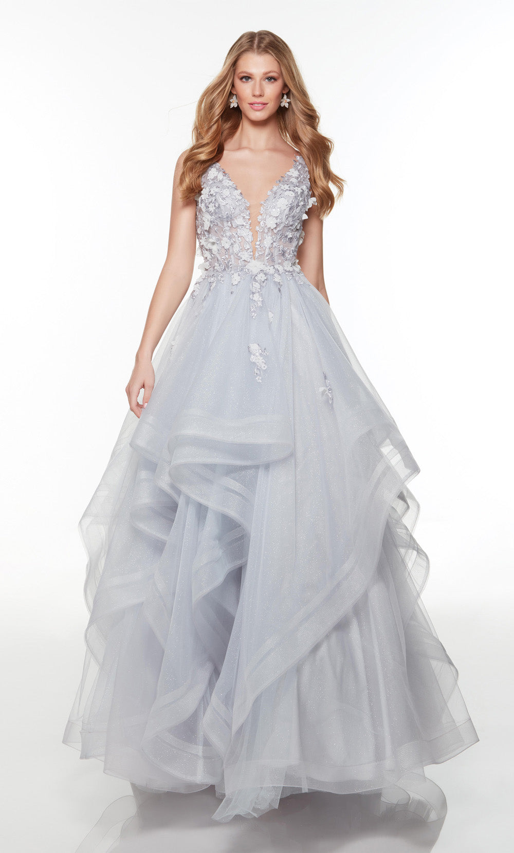 Alyce Paris 61235 Alyce Long Plunging Ruffles Ballgown Dress