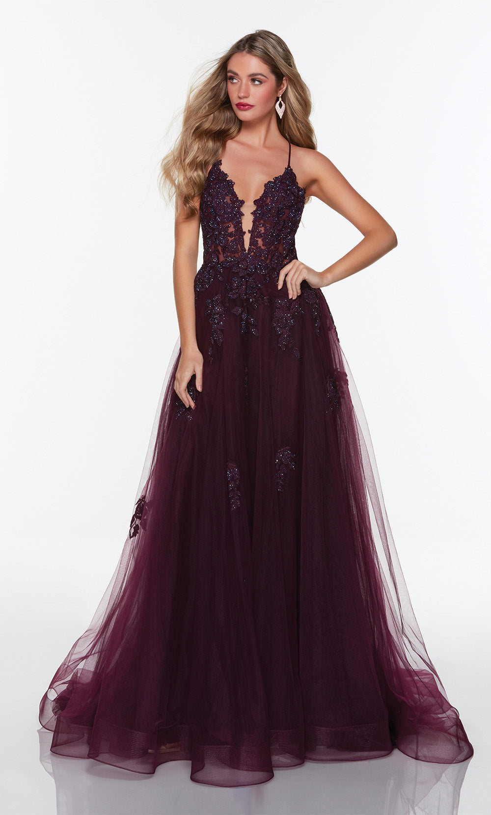 Alyce Paris 61263 Alyce Long Pluging Slit Ballgown Robe