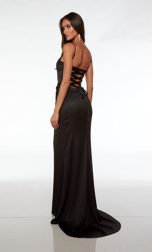 ALYCE Paris 61485 Alyce Long Plunging Neckline Slit, Jeweled Accents  Dress