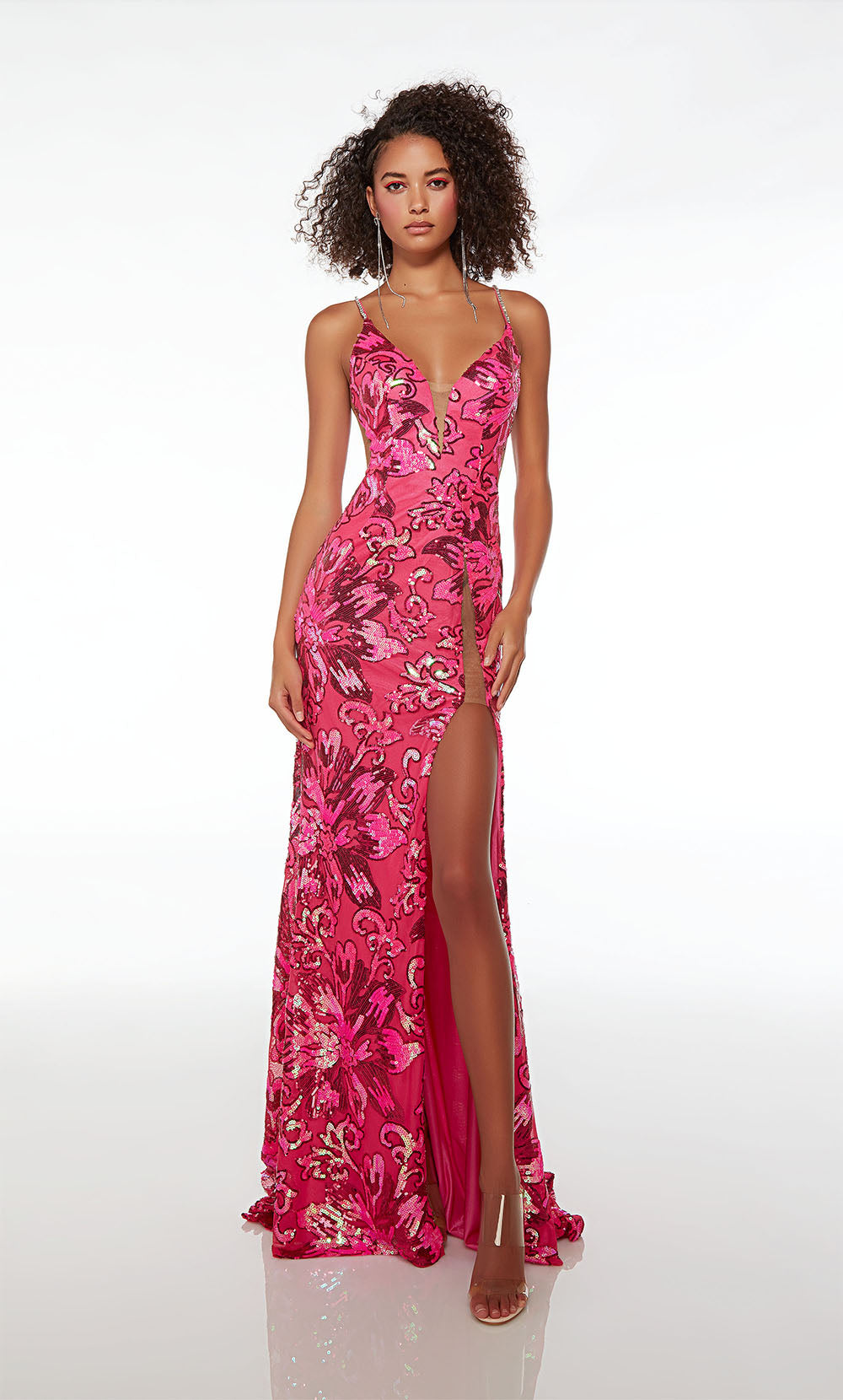 Alyce Paris 61509 Alyce Long Plunging Shimmery/Sparkly Straight Dress