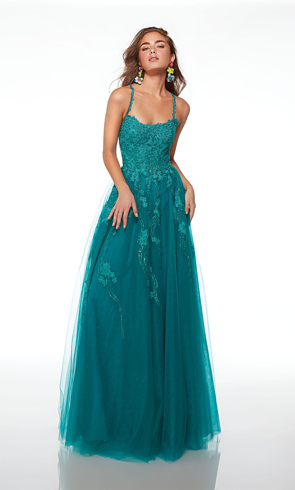 Alyce Paris 61541 Alyce Long mergulhando um vestido de linha