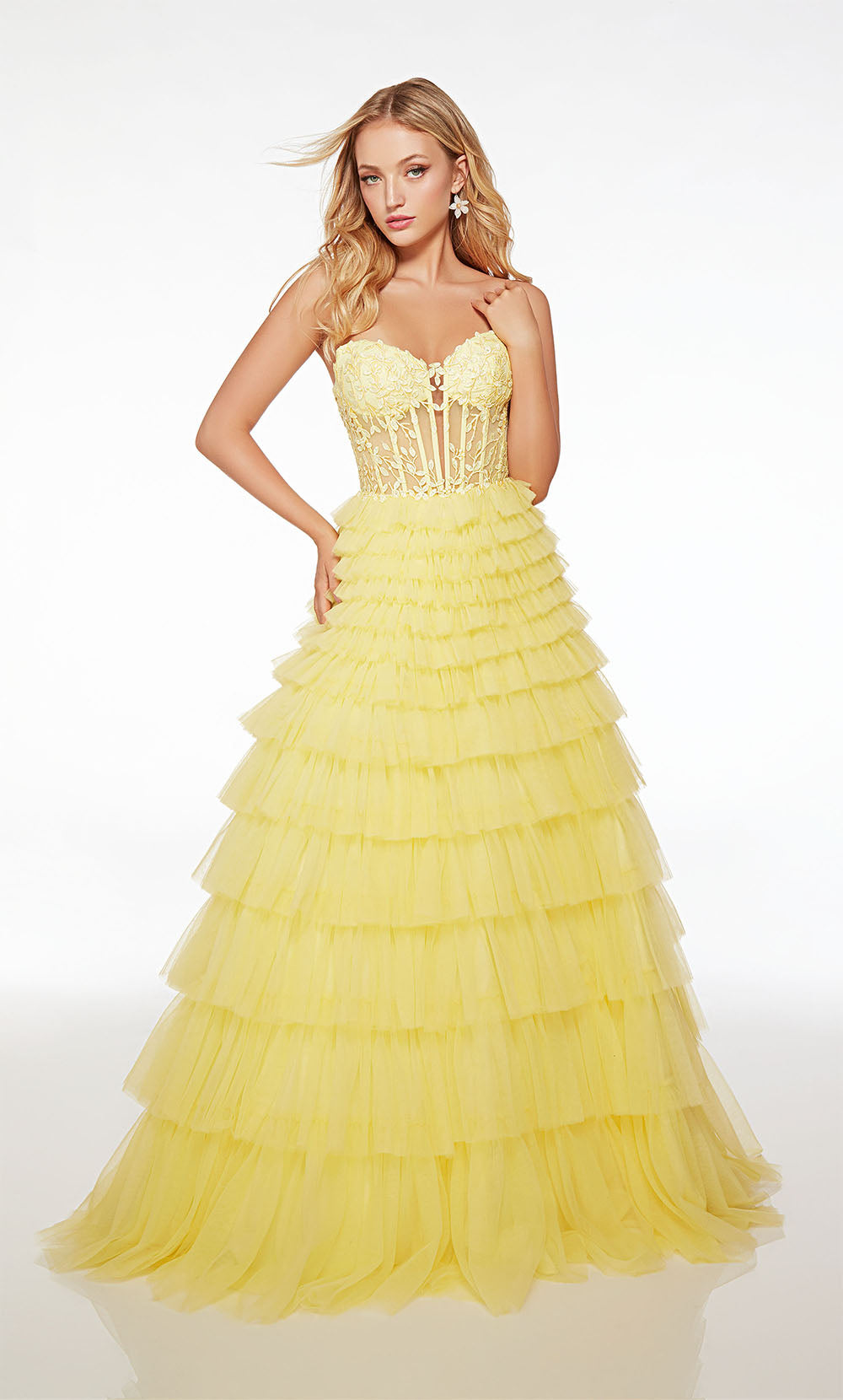 Alyce Paris 61553 Alyce Long Sweetheart Ruffles Ball -Gown Dress