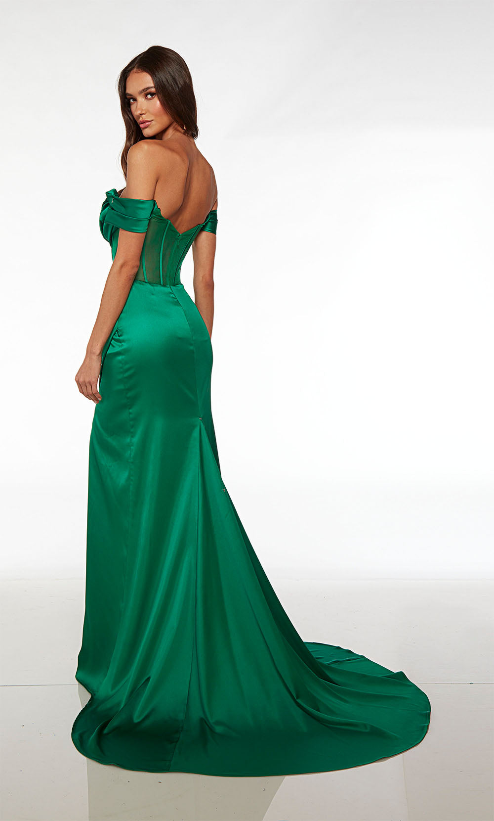 Alyce Paris 61572 Alyce Long Off the ombro Illusion Straight Dress Straight