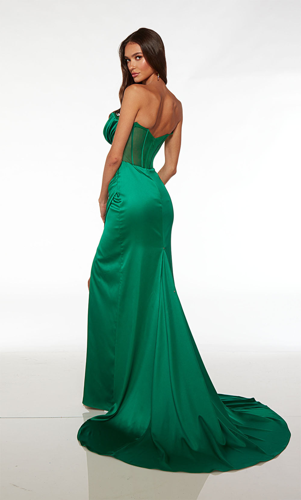 Alyce Paris 61572 Alyce Long Off the ombro Illusion Straight Dress Straight