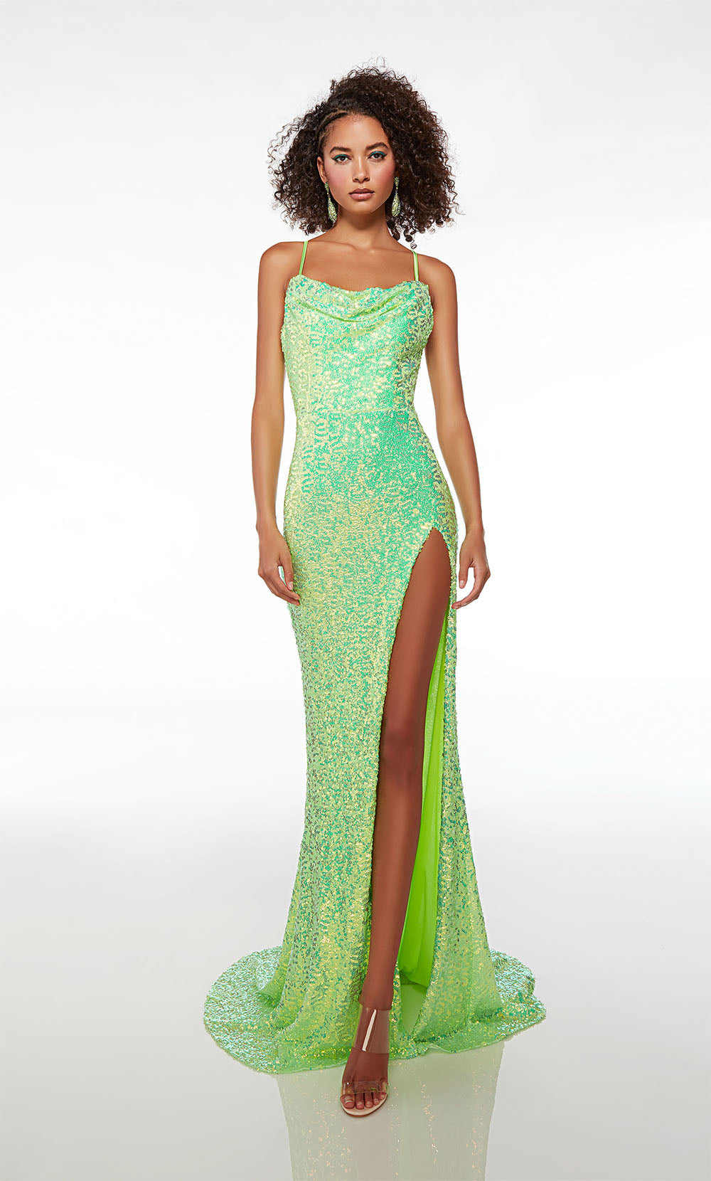 Alyce Paris 61588 Alyce Long Cowl Shimmery/Sparkly Straight Dress