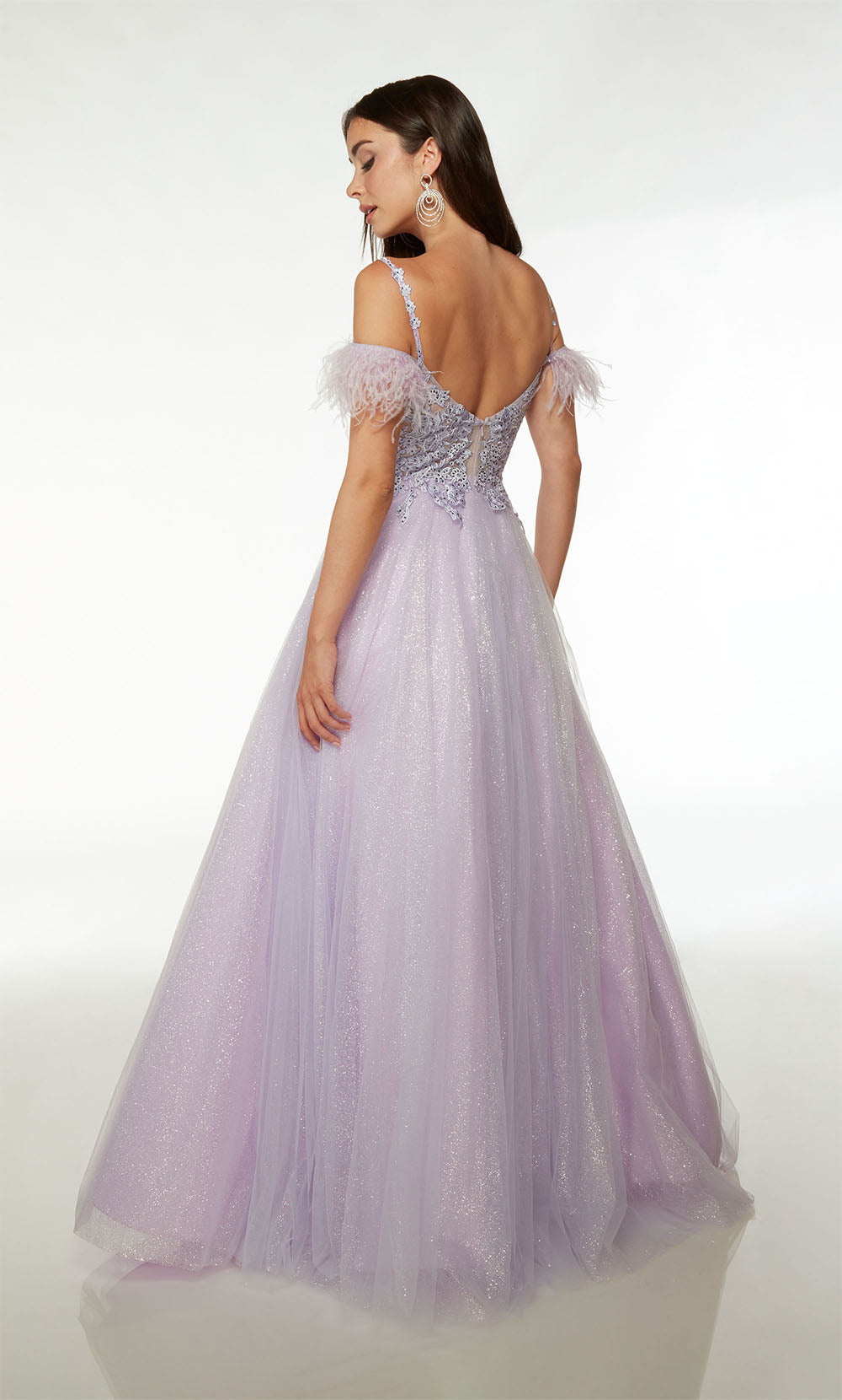 Alyce Paris 61670 Alyce Long Off the Plouds Shimmery/Spistly Ballgown