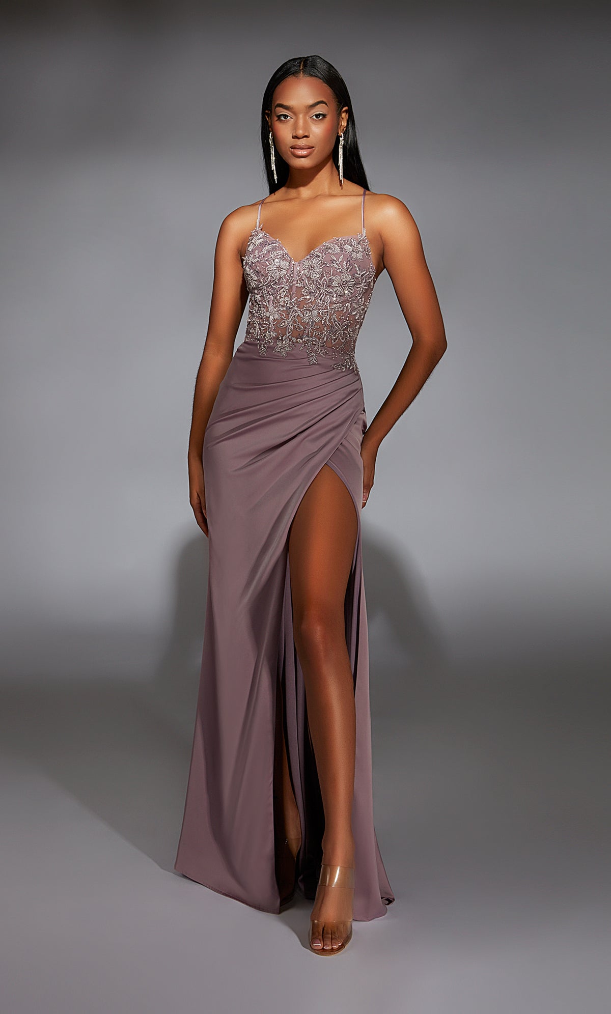 Formal Dress: 61741. Long, Sweetheart Neckline, Straight, Lace Up Back