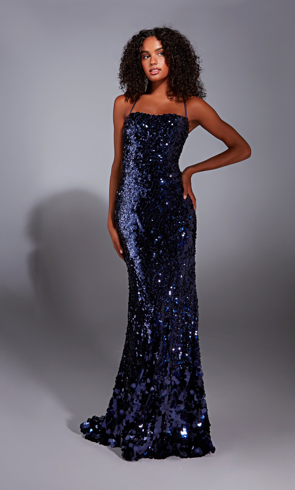 Alyce Paris 61758 Alyce Long Square Shimmery/Sparkly Straight Dress