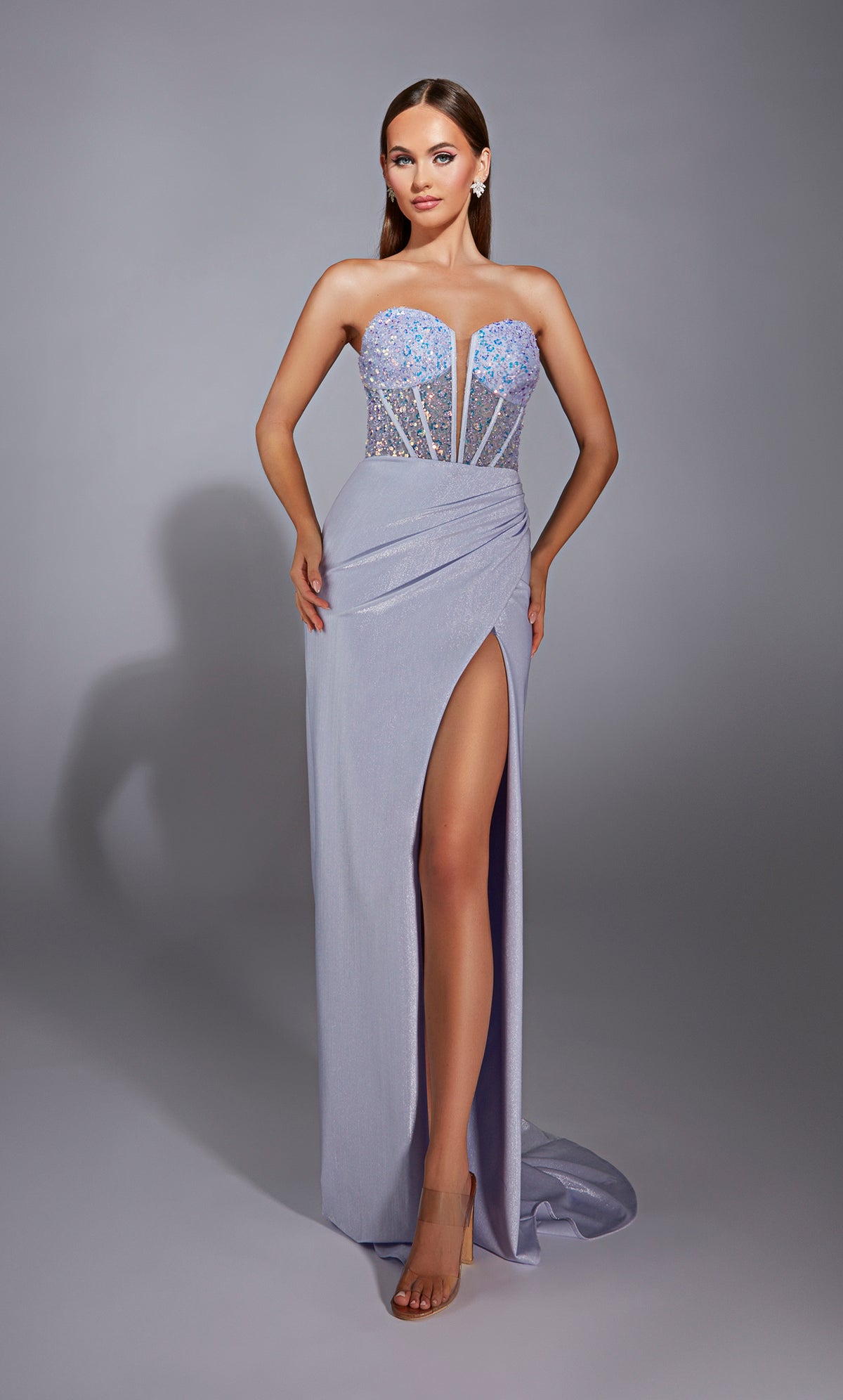 Alyce Paris 61856 Alyce Long Strapless Illusione Drivery Dress