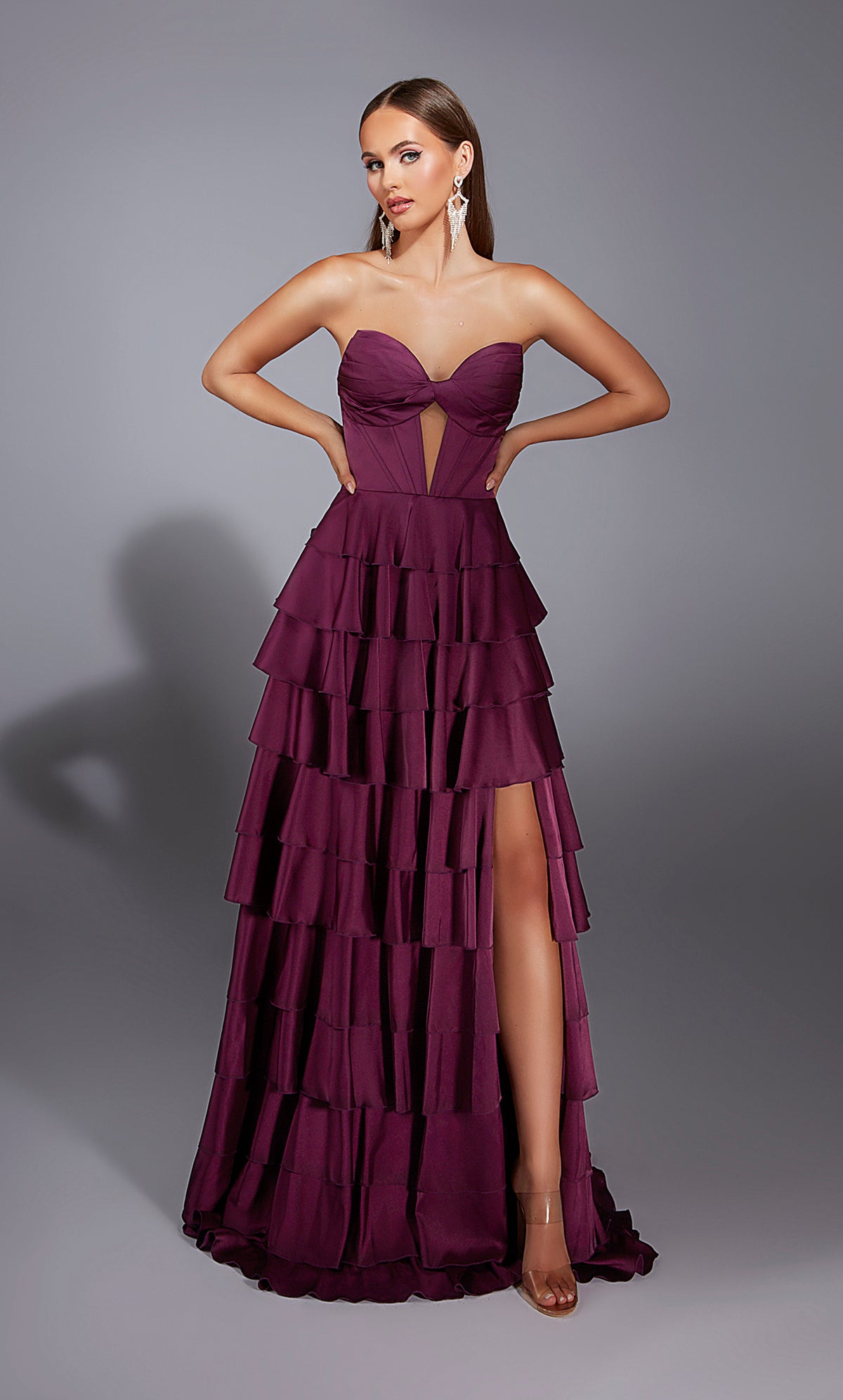 Alyce Paris 61889 Alyce Long Longing Ruffles un vestido de línea